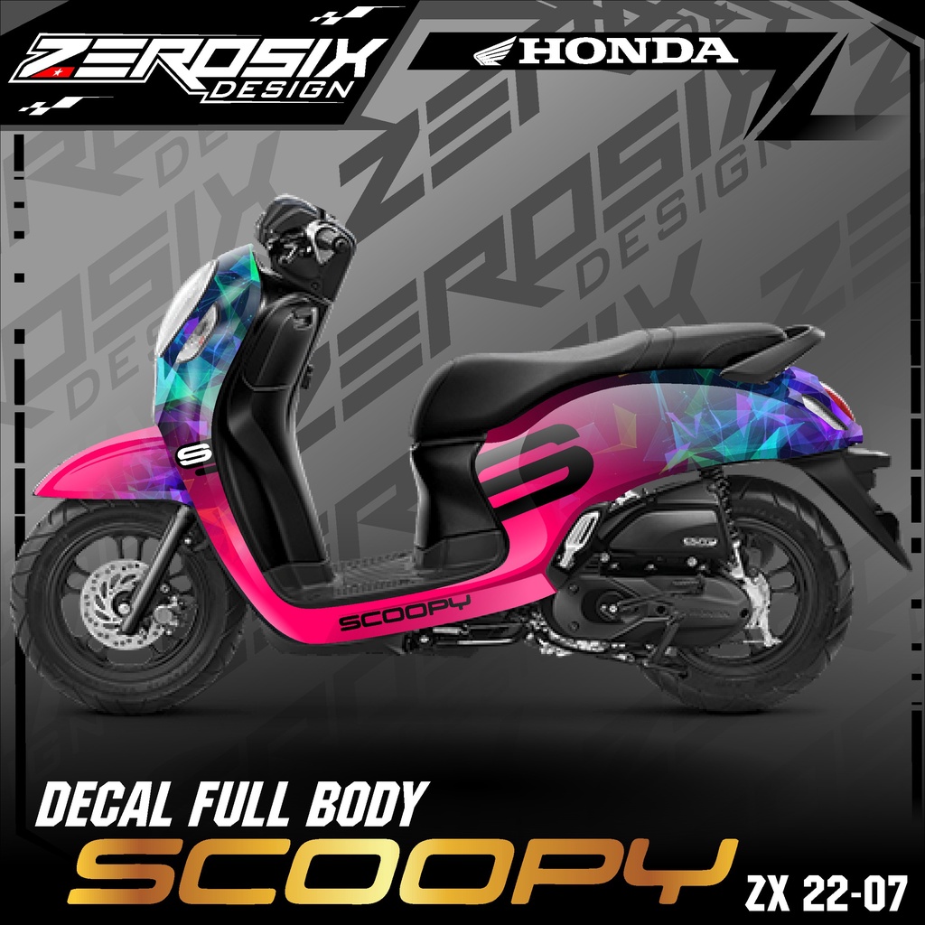 Decal Sticker Scoopy New 2021 - Stiker Scoopy Variasi Motor Termurah Motif RAINBOW