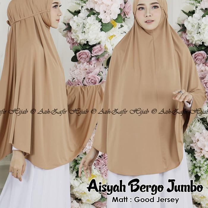 ✈ Jilbab Instan Hijab Syari Bergo Jumbo Aisyah Tali Jersey Terbaru ۝