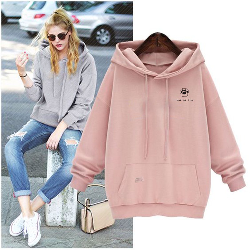 Parisdivarious Sweater Hoodie Jemper Give Me Five Bahan Fleece Size S - XXL (Pria &amp; Wanita)