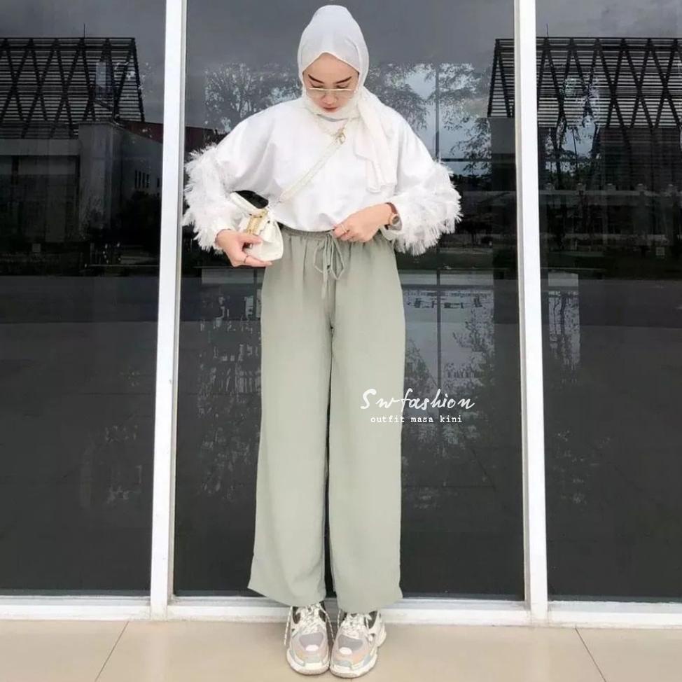 READY Kulot Crinkle - Celana kulot jumbo - Kulot crinkle - kulot Crinkle Flowy