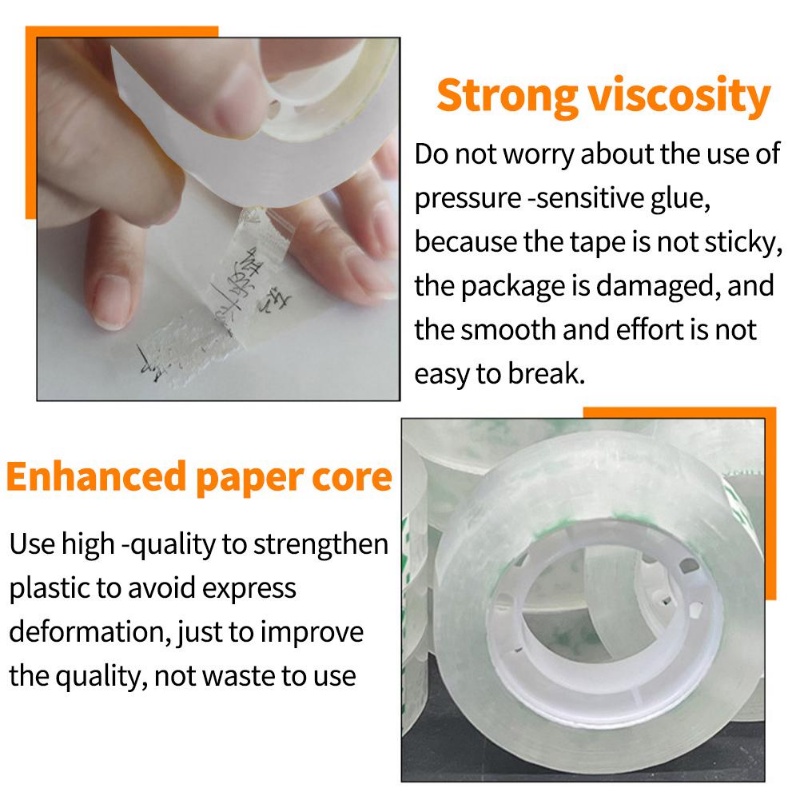 [Harga Grosir] 0.8/1.2/1.8 cm Transparan Tape Self-Adhesive Stationery Tape Non-marking Repair Tape DIY Packaging Alat Siswa Stationery Tape Sekolah Kantor Alat Tulis Supply