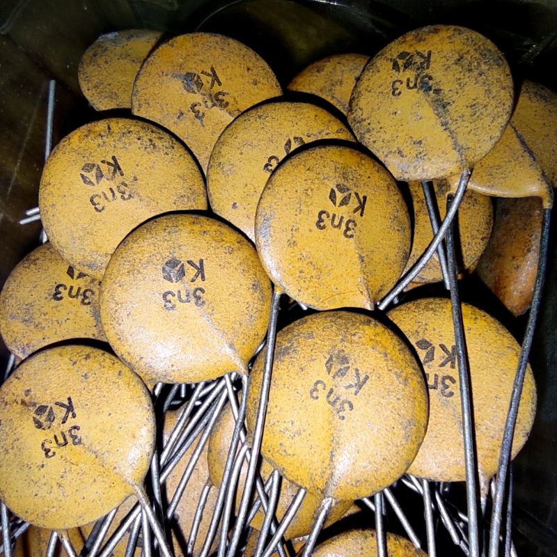Capacitor 3.3nf / 3n3 Vintage Ceramic Original THOMSON Body Besar 3,3nf 3.3n 3,3n 3.3 3,3 nf n 0.003