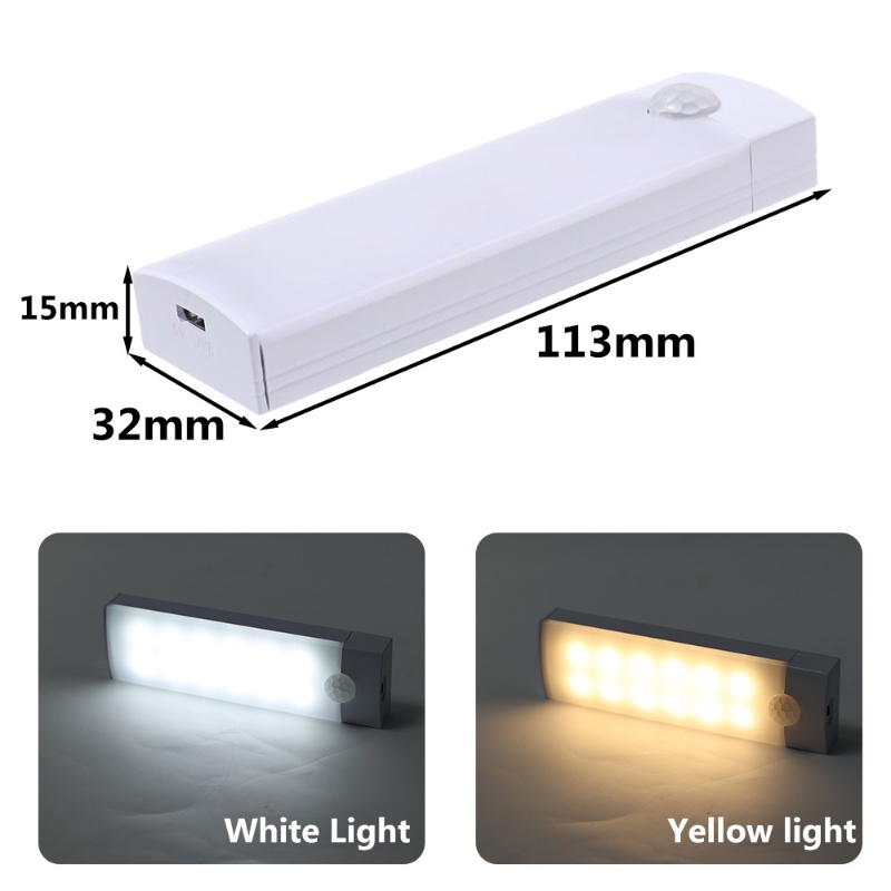 Lampu Tidur Bawah Lemari Induksi USB Rechargeable/Lampu Malam Lemari Sensor Gerak/Lampu Strip Otomatis Untuk Lemari Dapur