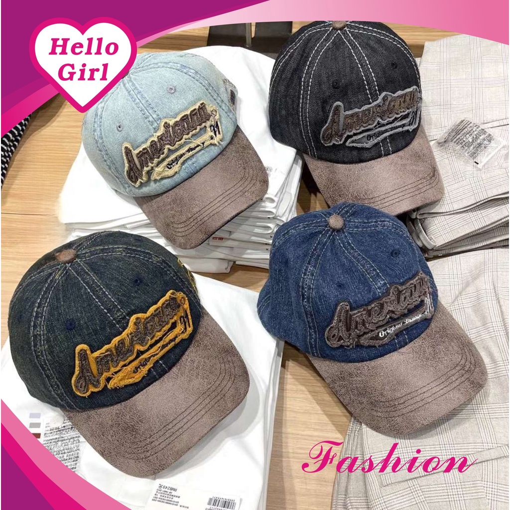 (Hello Girl)MZ03 Topi Baseball Americano Hat Cap Casual Sport Pria Wanita Import