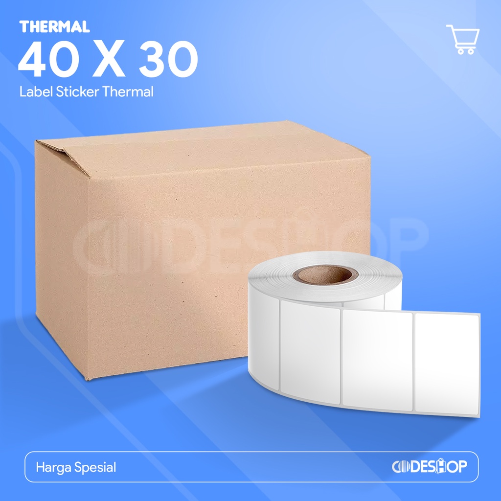 Label Thermal 40x30 mm isi 200Pcs 40 x 30 1 Dus