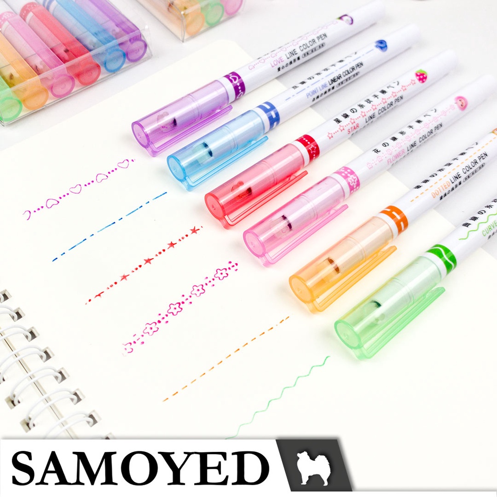 

SAMOYED LCPS-MI Pulpen / Spidol Garis Motif / Bentuk / Pola / Linear / Line / Shape / Pattern Color Pen / Marker Set