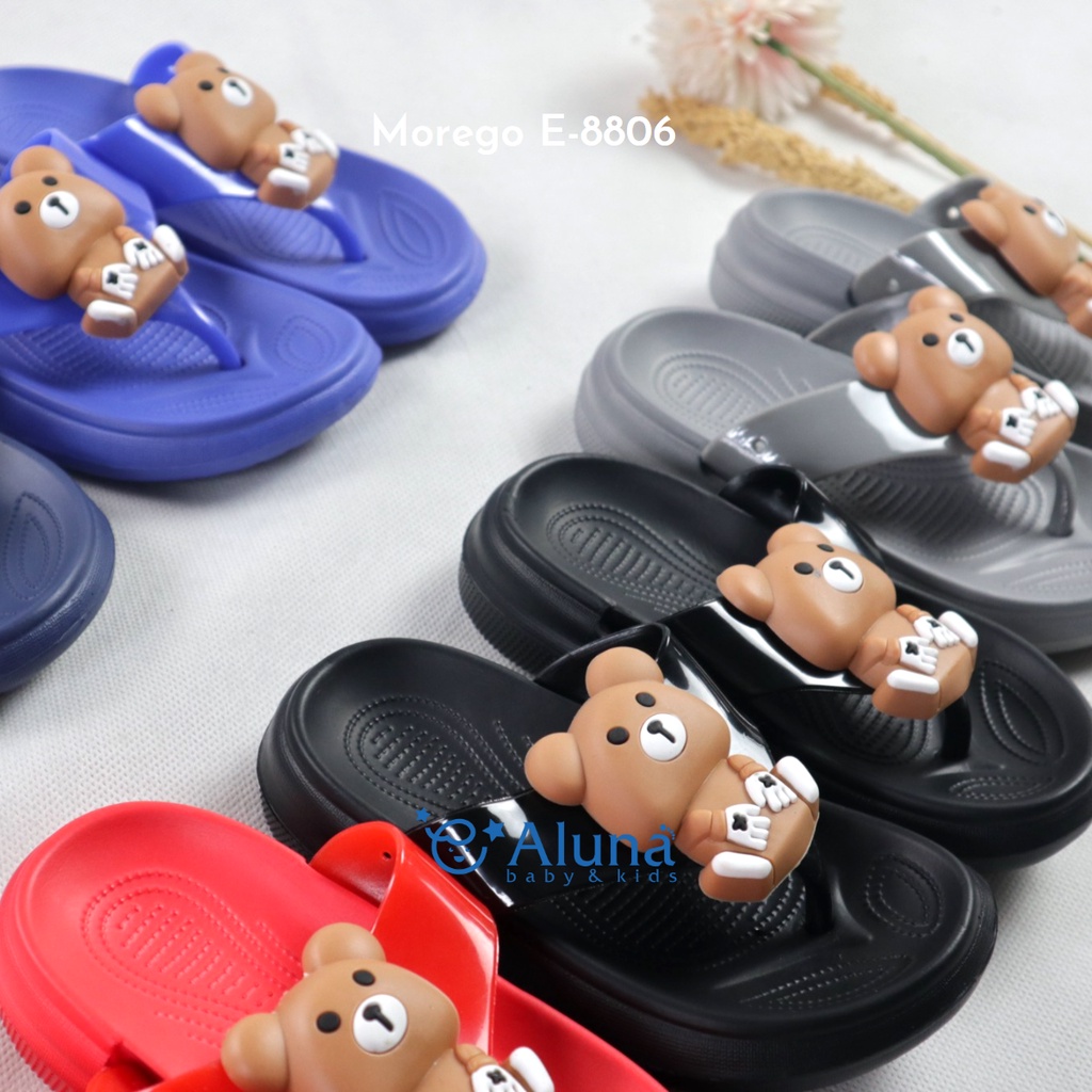 Sandal Jepit Anak Karet Jelly Anak Perempuan dan Laki Laki Morego Karakter Bear I Morego E-8806 I Bi