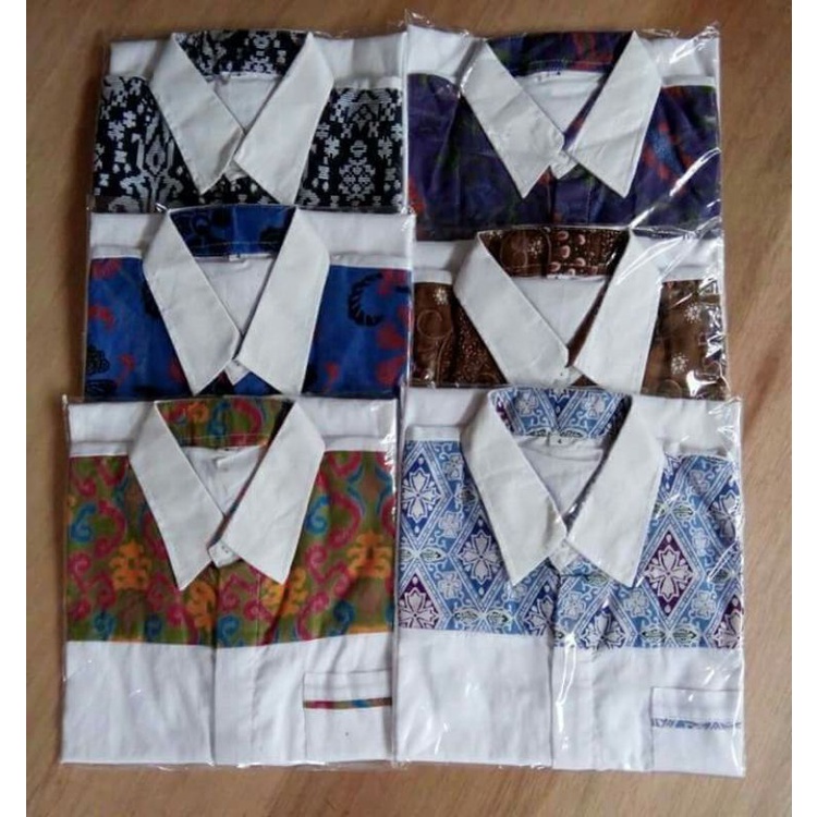hem batik anak kombinasi putih