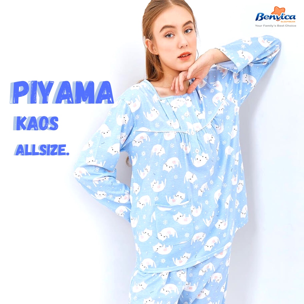 BAJU TIDUR PIYAMA KAOS LENGAN PANJANG ADEM BANYAK MOTIF GREET