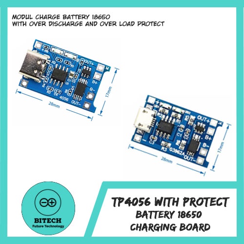 Modul TP4056 Micro USB Charger 18650 Baterai Lithium 5V 1A