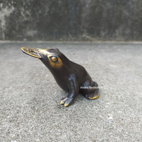 Dijual Patung Kodok Gigit Koin Bahan Kuningan  Patung Perunggu fengshui Diskon