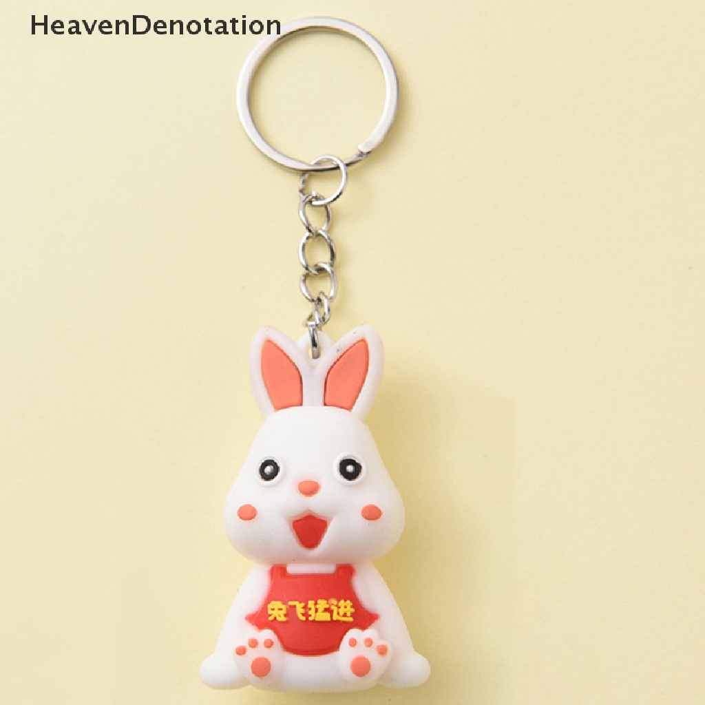 [HeavenDenotation] 2023tahun Baru Kelinci Gantungan Kunci Kartun Fortune Rabbit KeyChain Car Key Chain Ring Mahasiswa Pasangan Tas Liontin HDV