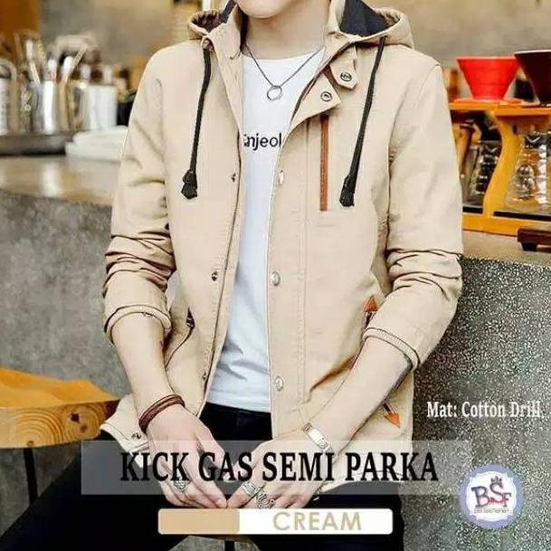 New Stock Jaket Kickgas Pria/ Jaket Korea /Jaket Semi Parka Korea /Jaket Cowok Korea/ Jaket Pria / J