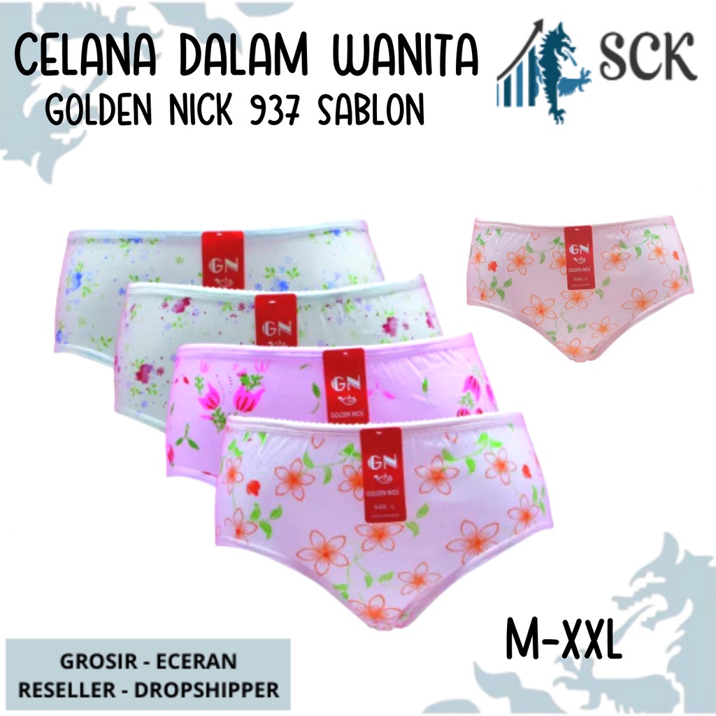 [ISI 3] CD GOLDEN NICK 937 Khusus SABLON / Celana Dalam ukuran M-XXL Warna Muda / Pakaian Dalam Wanita - sckmenwear GROSIR