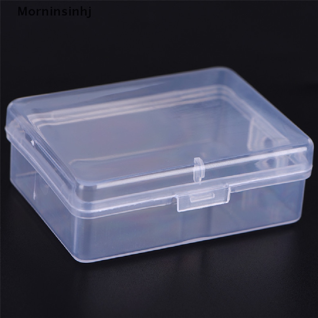 Mornin 2PCS Kotak Penyimpanan Plastik Transparan Kecil Persegi Bening Serbaguna Display Box id