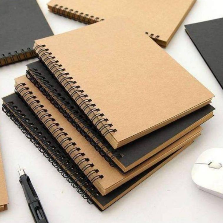 

D81 Notebook Spiral A5 Simple Basic Kraft | Buku Tulis Polos Spiral Journal Scrapbook TERMURAH ₳