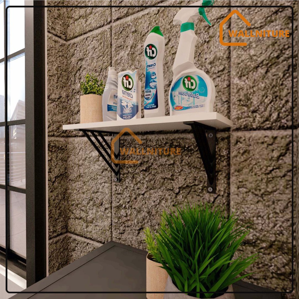 Rak Besi Siku Rak Dinding Minimalis Gantung Tempel Tembok - 30cm