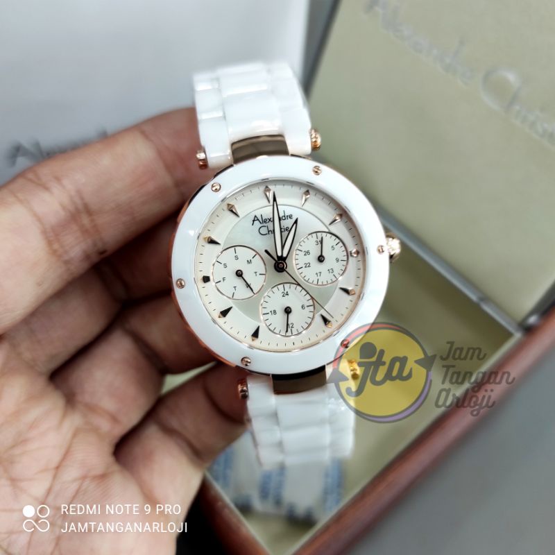 New Alexandre Christie Wanita AC2807 Rosegold White Jam Tangan Cewek AC 2807 BFBRGSL