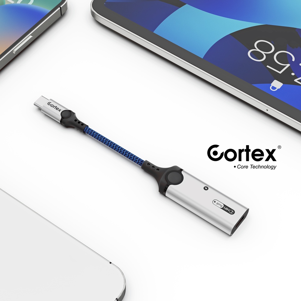 Cortex MH342 USB-C Splitter 2in1 Type-C to Charging + Audio Open Mic 60W Charging Adapter