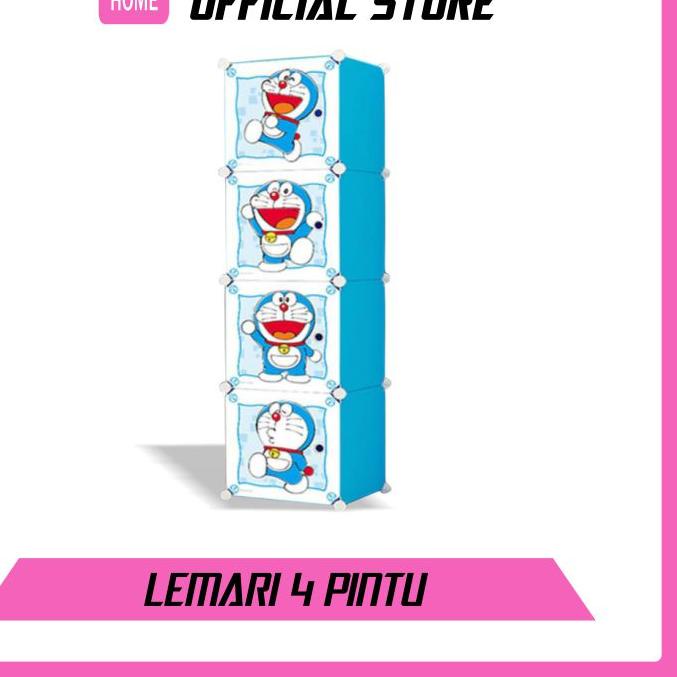 ✩ Lemari Pakaian Plastik Portable 4 Pintu lemari Serbaguna lemari hemat tempat lemari multifungsi ☈