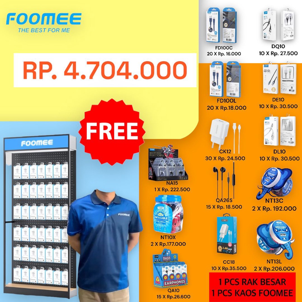BARU PAKET ACC FOOMEE - GRATIS Rak Pajangan Ukuran Besar - FD100L FD100C DQ10 DE10 DL10 NA15 NT10X N