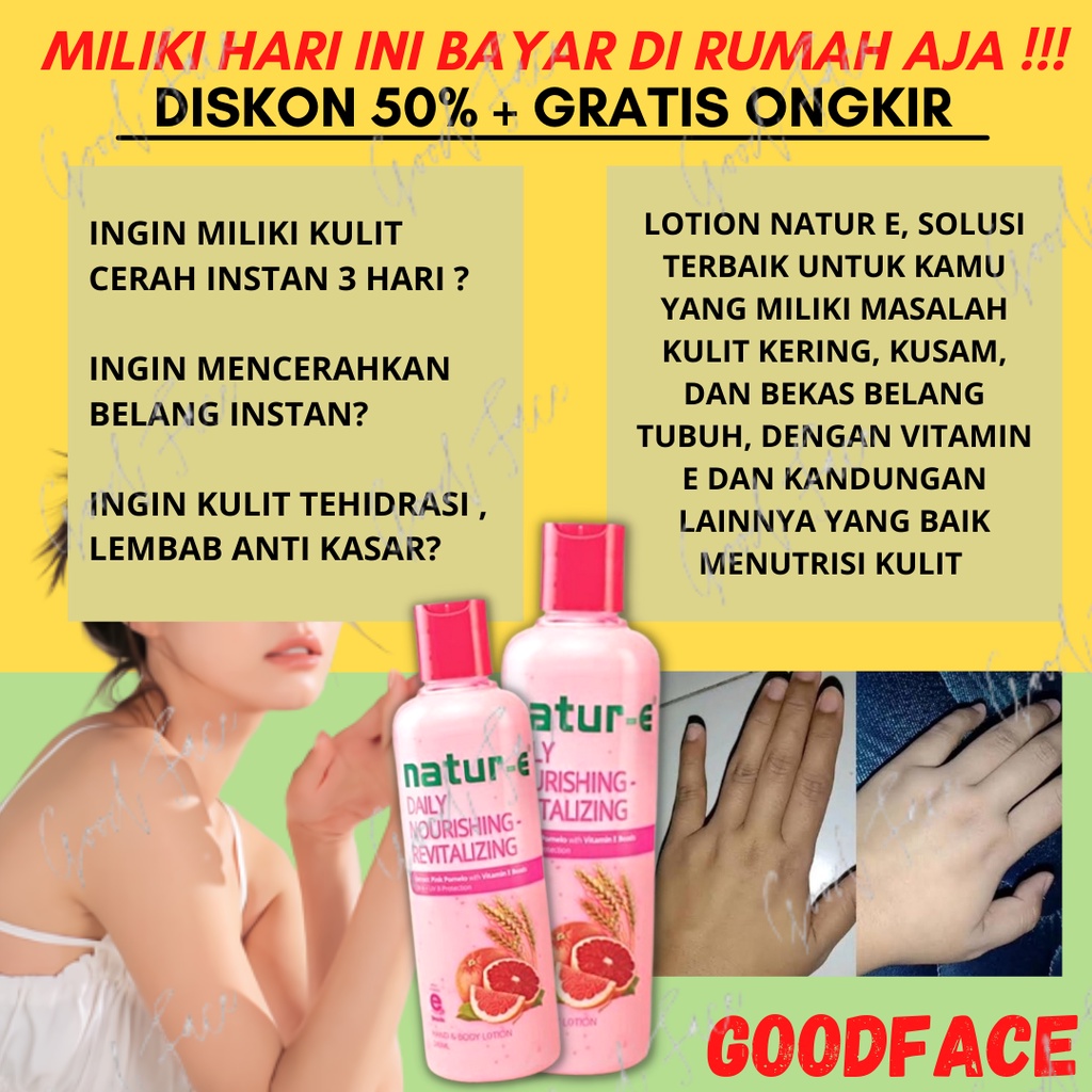 BODY LOTION PEMUTIH TUBUH NATUR E REVITALIZING LOTION PINK ORIGINAL BPOM 100ML