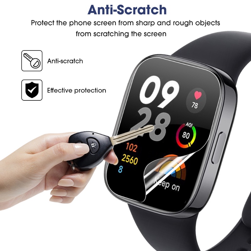 Full Cover HD Anti Pecah Soft TPU Hydrogel Film Pelindung Layar Smartwatch Anti Fingerprint Untuk Xiaomi Redmi Watch3