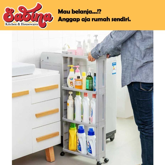 Rak Dapur Rak Laci Tingkat Dapur Kitchen Storage Slim Penyimpanan Bumbu Detergen