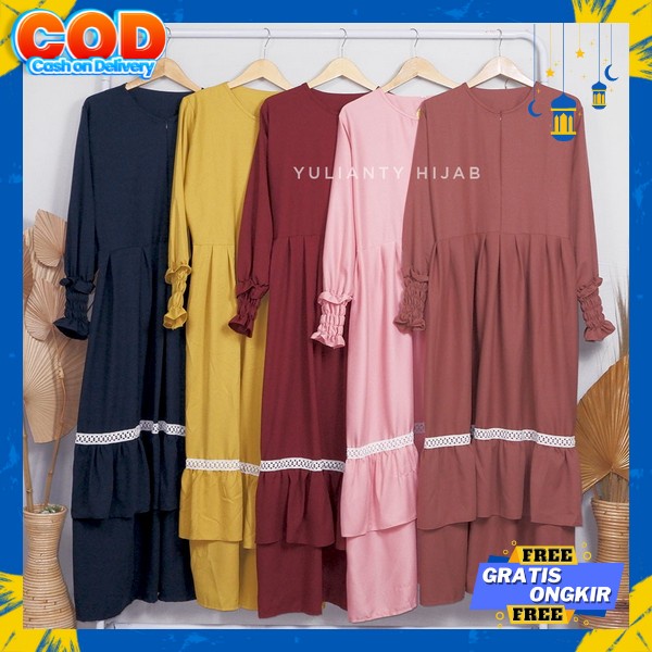 Bju Gmis Cewe Viral Gamis Wanita Lebaran 2023 Dress Muslimah Terbaru Pakaian Muslim Kekinian Ganis W