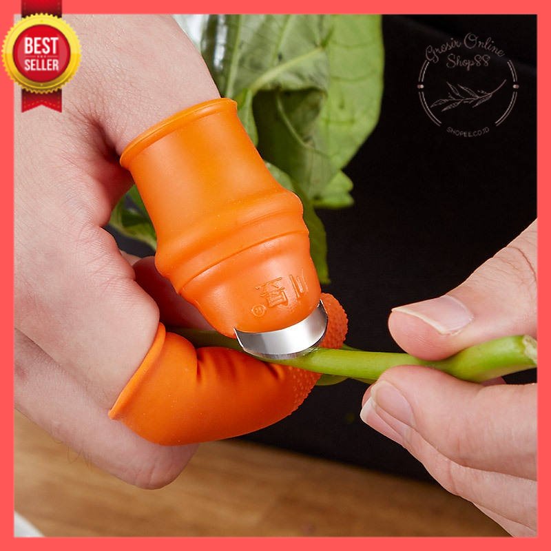 GOS -B414- Sarung Jari Jempol Silikon 6 Pcs - Pisau Jari Pemotong Buah - Sarung Jari isi 6 Pcs Silicon
