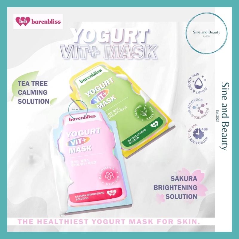 BNB barenbliss Yogurt Vit+ Mask -  25ml 「Tea Tree / Sakura 」