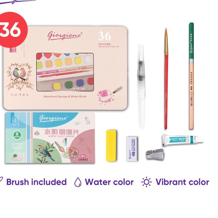 

Diskon Bulan Ini Giorgione Solid Watercolor Paint Cat Air Lukis 12/18/24/36/48 Warna Free Brush Paper G-800