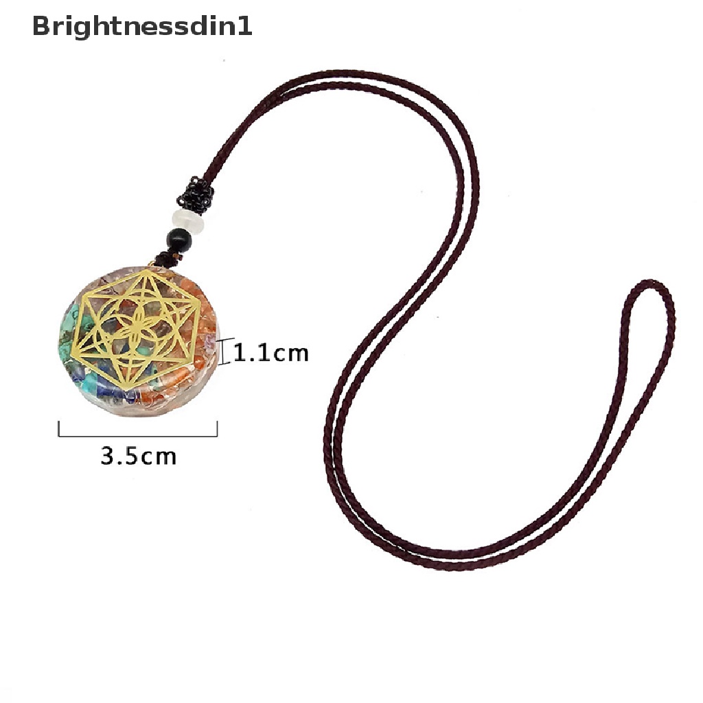 [Brightnessdin1] Generator Energi Jimat 7 Chakra Liontin Kalung Orgonite Meditasi Keseimbangan Perlindungan Emf Leher Tali Rantai Perhiasan Butik