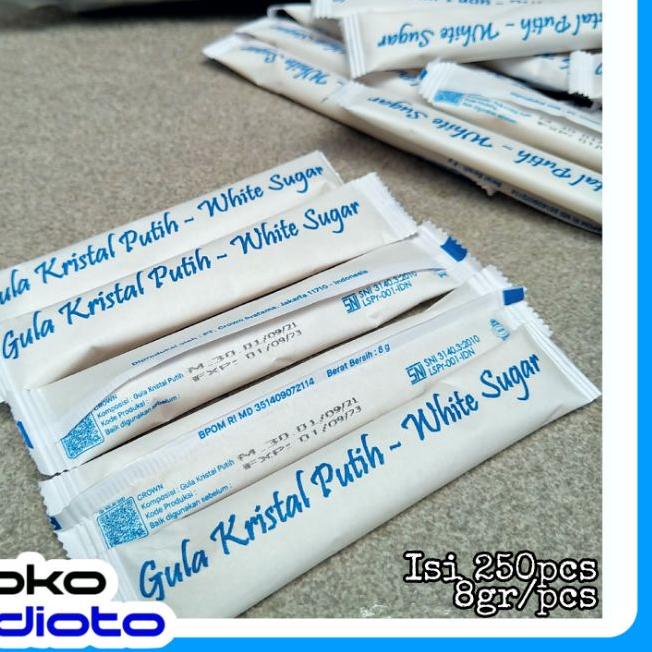 

Limited ✔️ MURAH Gula Putih Kristal 250pcs / Gula Kemasan Stick / Gula Pasir Kristal / Gula Kristal / Gula Sachet / White Sugar
