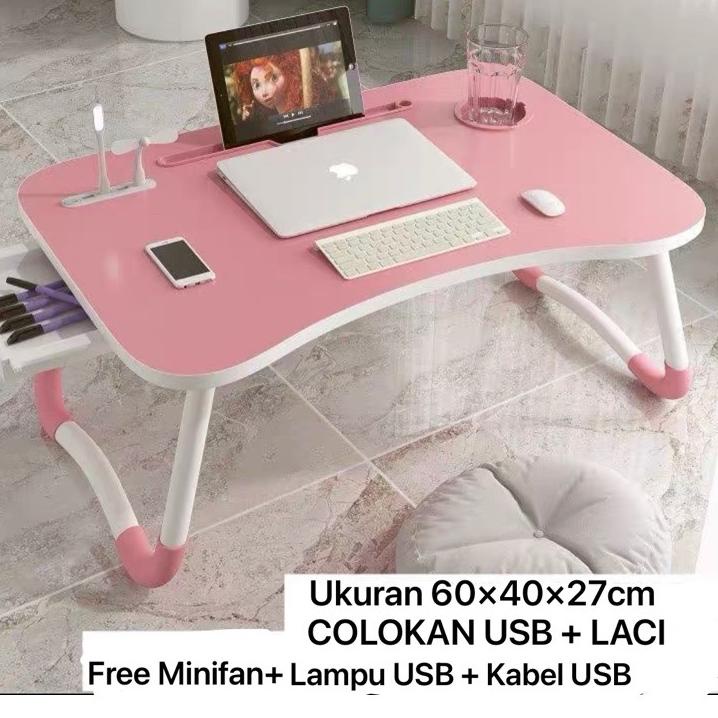 ❋ Meja Laci + USB / Meja Lipat Belajar Meja Belajar Meja Belajar Laci Meja Belajar USB ✳