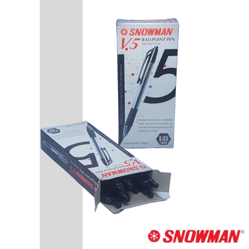 

Snowman Bolpen Pulpen Hitam Bolpoin V5 V 5 V-5 (FINE POINT 0.7MM) CETEKAN (12 PCS)