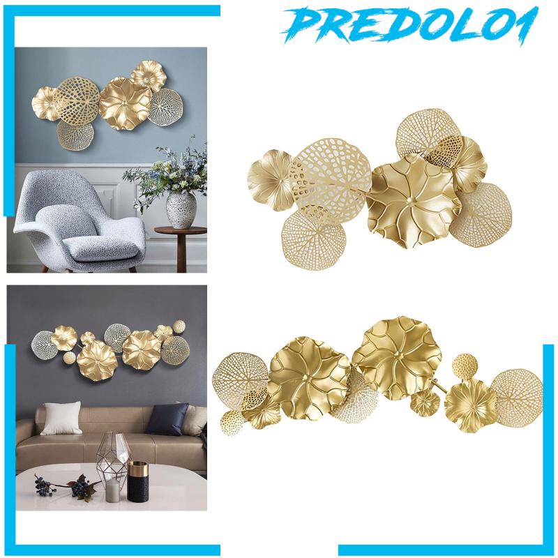 [Predolo1] Leaf Metal Wall Decor Pajangan Artwork Lotus Leaves Statue Untuk Kamar Mandi Kamar Tidur