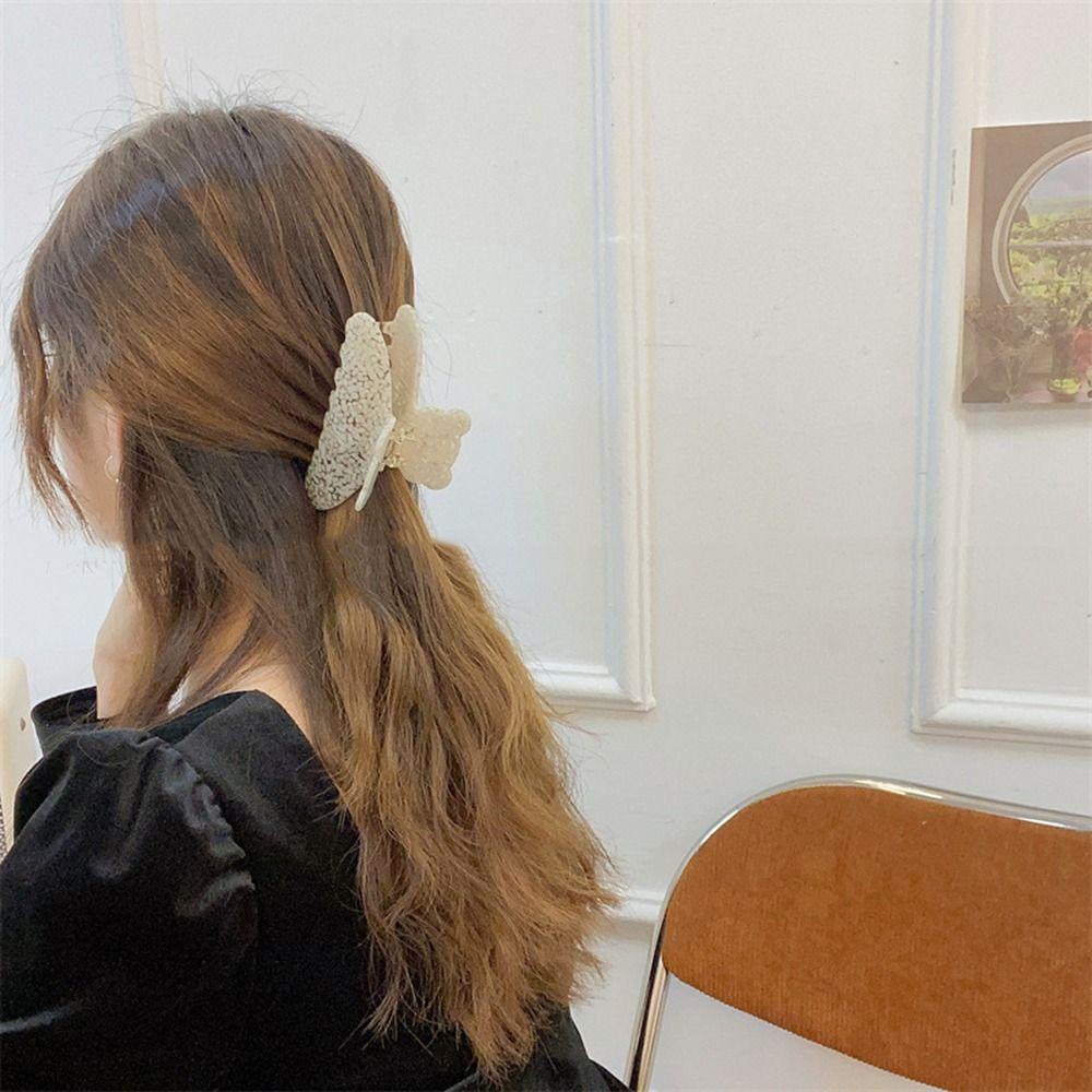 AUGUSTINA Beruang Cakar Rambut Tidak Biasa Mode Retro Untuk Gadis Asam Asetat Hiu Klip Hiasan Kepala Ponytail Holder Temperamen Wanita Klip Rambut