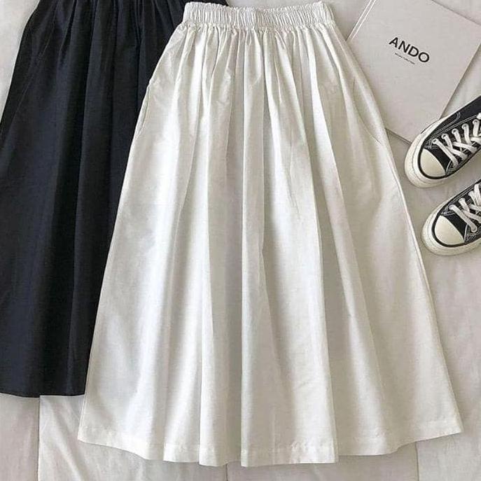 12.12 Flash Sale JACKLYN SKIRT Rok Panjang Wanita Bahan LINEN Rok Model Terbaru Rok Panjang Bawahan 