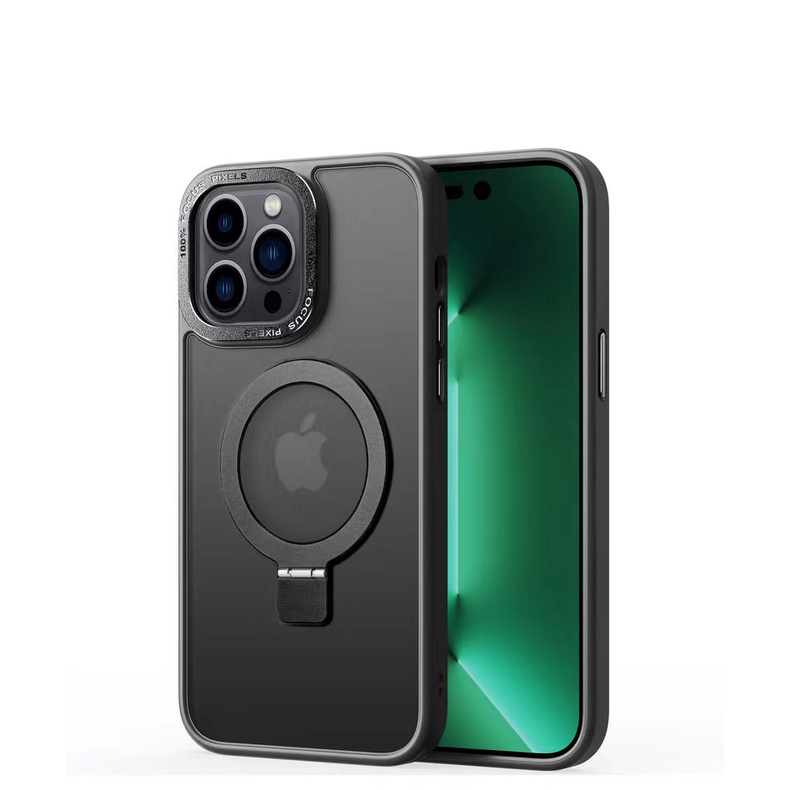 IPHONE Casing Bracket Akrilik Transparan Untuk Iphone14 13 12 11 Pro Max14 Plus Hard Case Bumper Warna Permen Magnetik