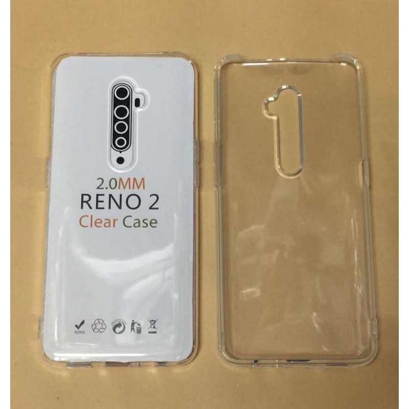 CASE COVER C/C- CASING COVER casing OPPO RENO 2 RENO 2F CASE SOFT HD BENING TPU CLEAR TRANSPARAN, SOFTCASE CLEAR 2mm