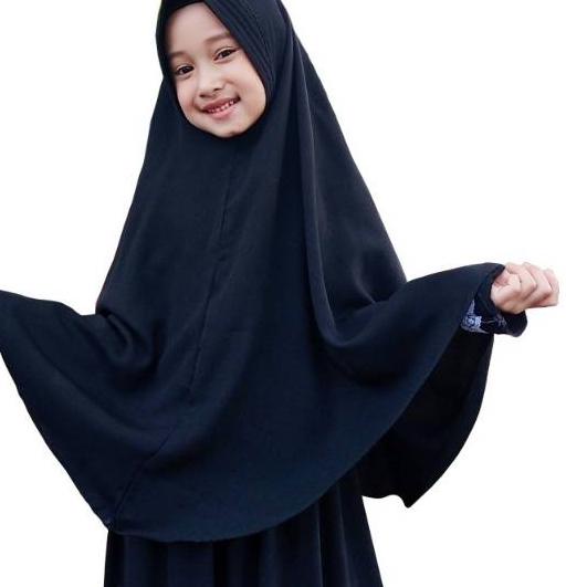 ◙ Yasta Fashion - Jilbab Instan Kerudung Anak syari Polos Cantik - Hitam ✥