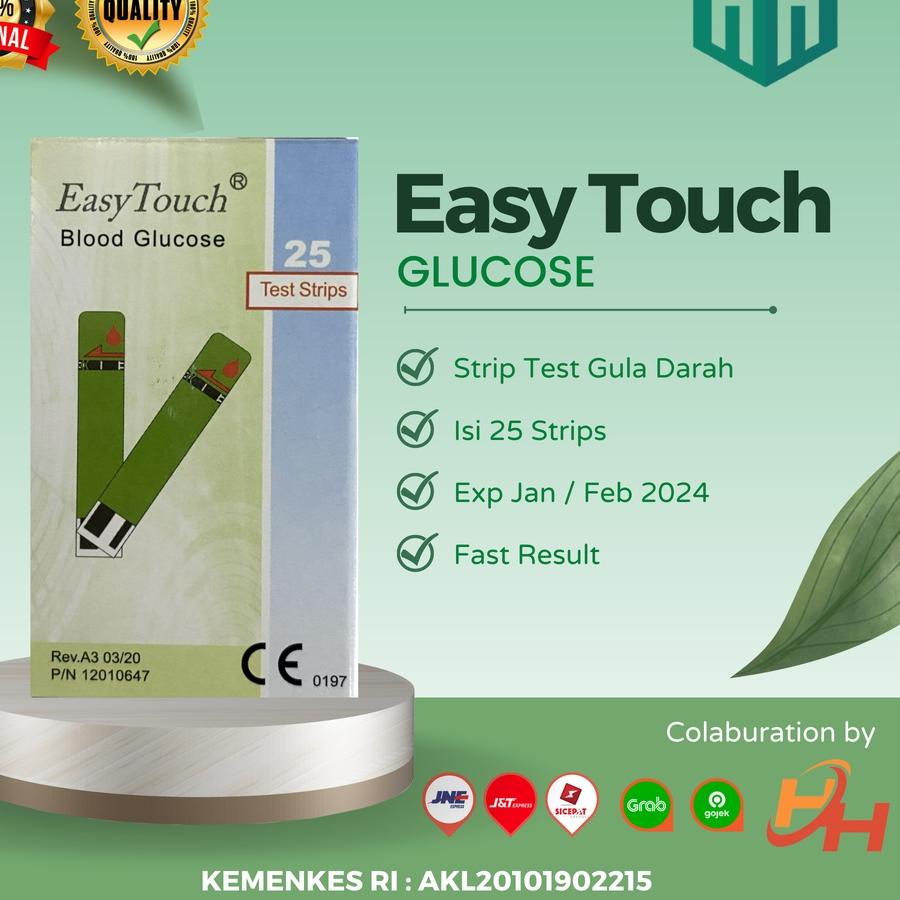 ☄ Easy Touch Strip Alat Cek dan Tes Gula Darah isi Family 25 / EasyTouch Blood Glucose Test Strip ☻