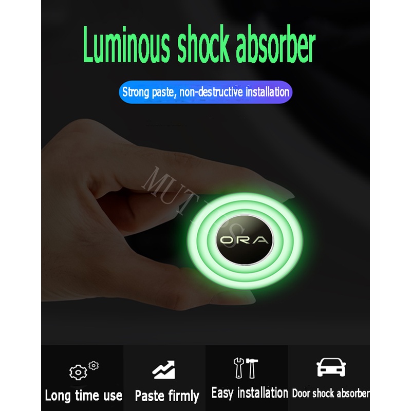 Ora4per8 /12 /16Pcs Baru Luminous Type Bagasi Pintu Mobil Anti Shock Tabrak Pad Silikon Stiker Mengurangi Kebisingan Penyangga Untuk Aksesoris Kucing Baik