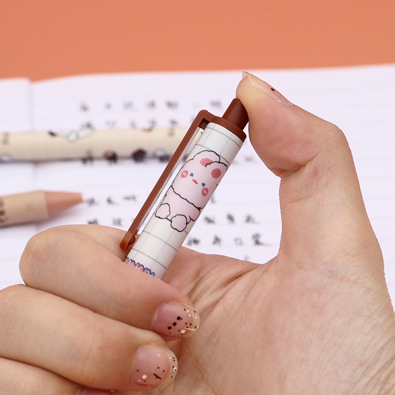 [Gaya Random] Kawaii Beruang Coklat Kelinci Press Gel Pen Kartun Hewan Lucu 0.5mm Tinta Hitam Bolpoin Siswa Menulis Tanda Tangan Pulpen Perlengkapan Alat Tulis Sekolah