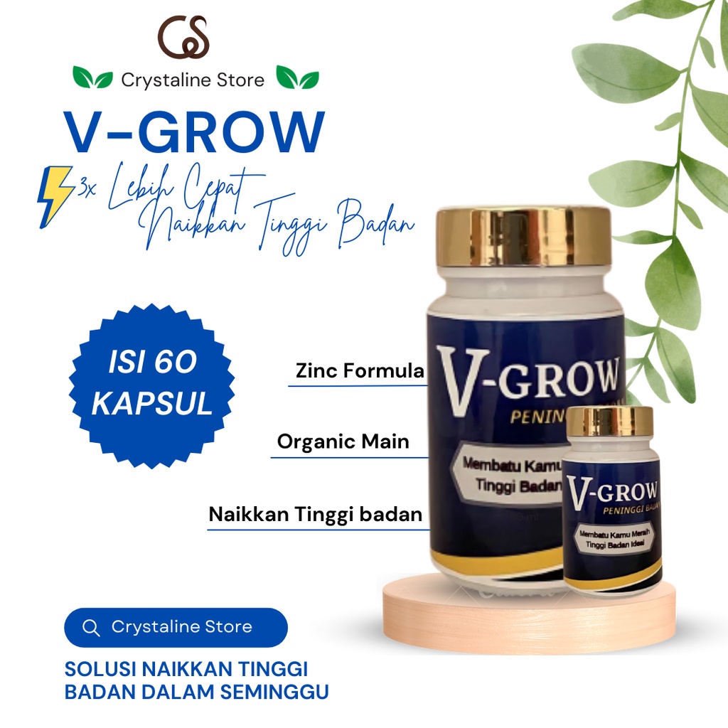 Suplemen peninggi badan V GROW isi 60 kapsul solusi untuk menaikkan tinggi badan