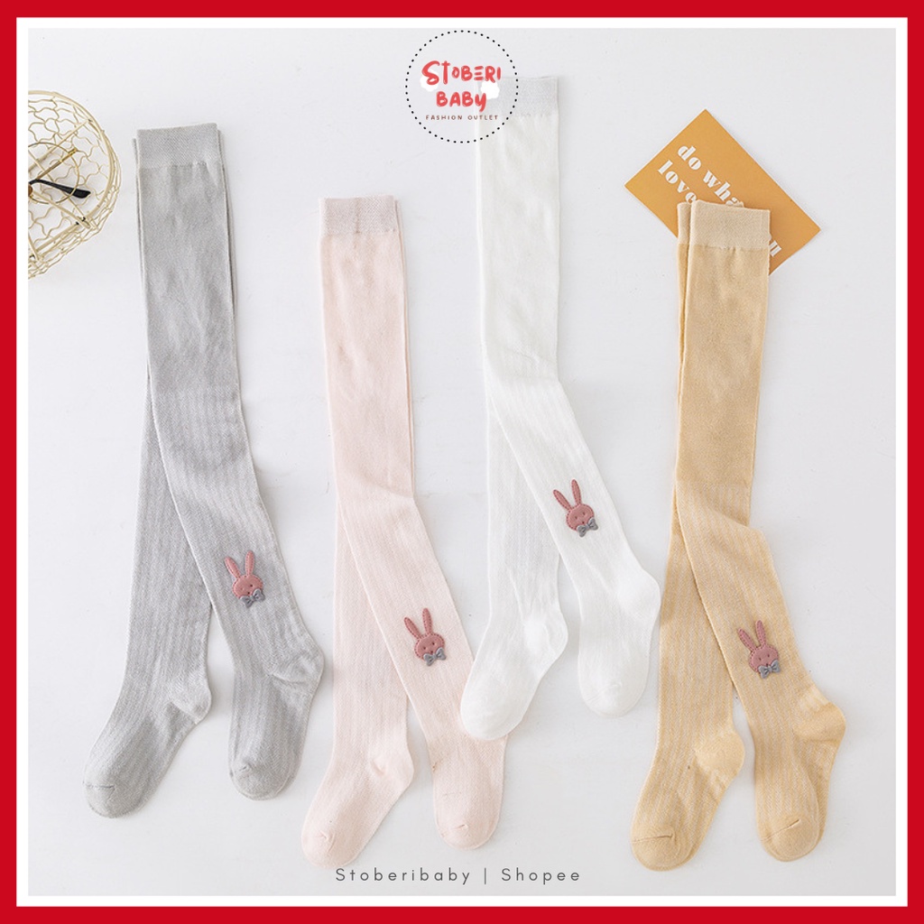 stoberibaby - LEGGING MIBUNNY 0-8 tahun Pantyhose anak perempuan dan kaus kaki dansa katun ikatan simpul jala tipis