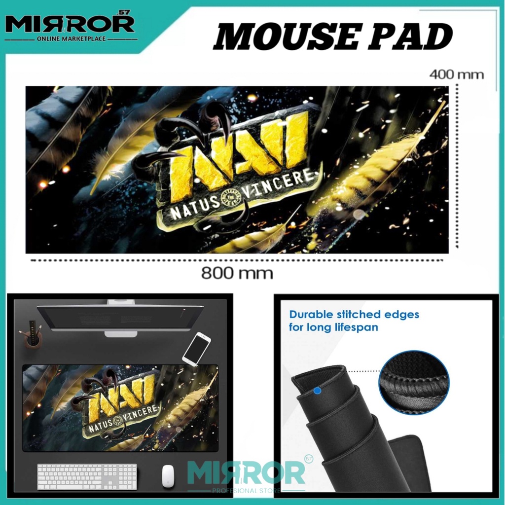 Mouse Pad Gaming XL Desk Mat Motif NAVI 40 x 80 cm Bahan Soft, Anti Slip