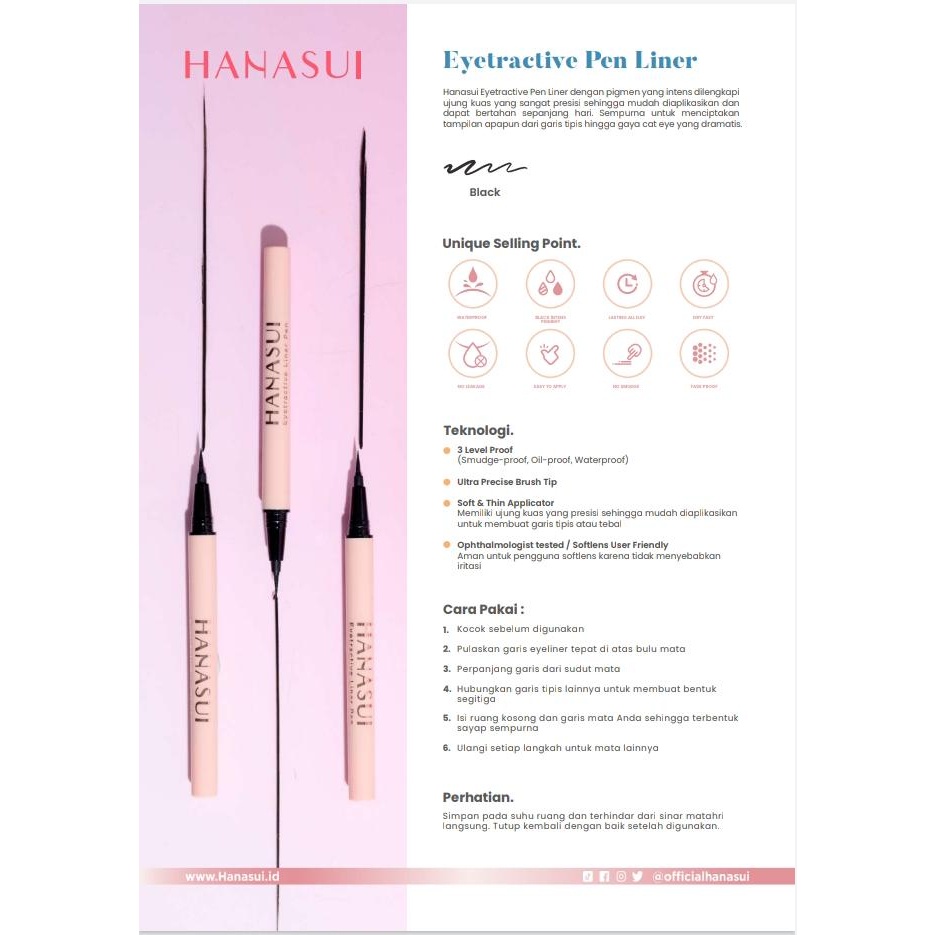 HANASUI EYETRACTIVE LINER PEN EYELINER / eyeliner pen