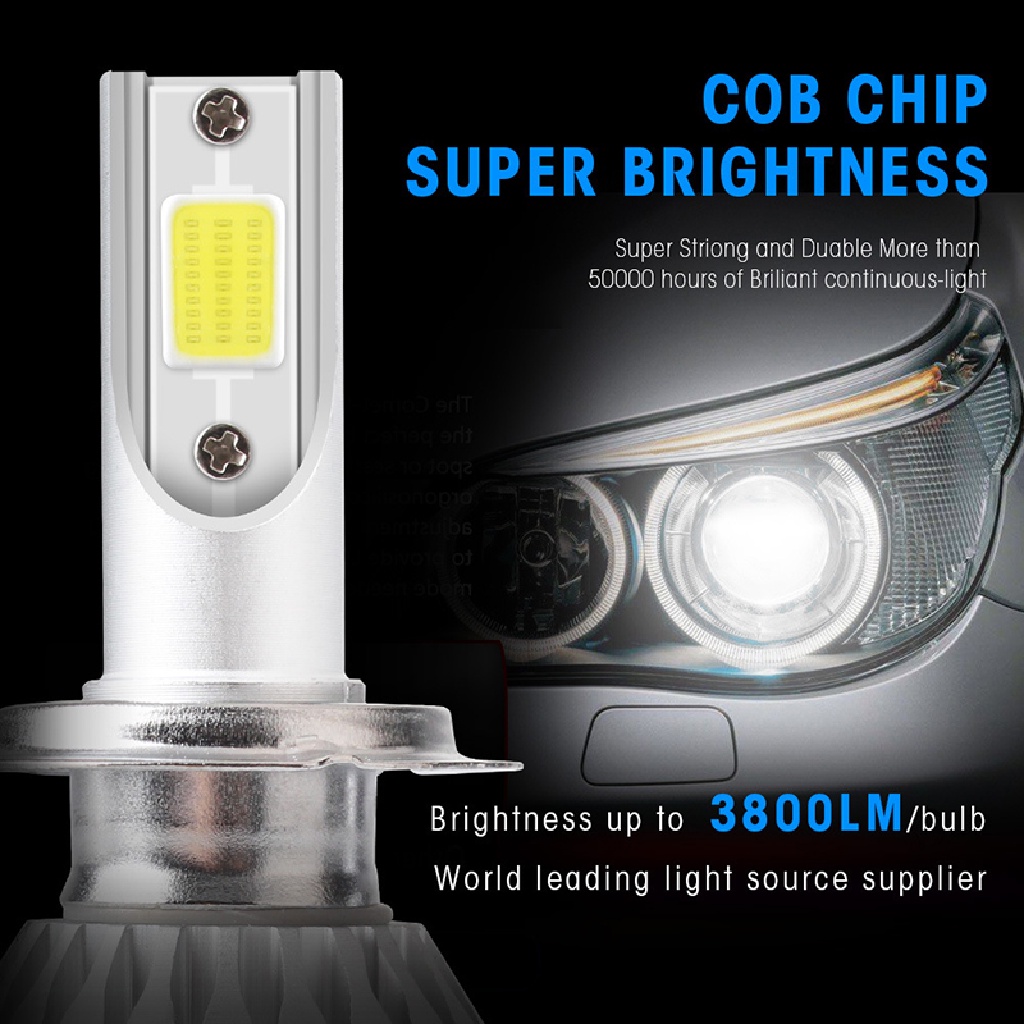 [HeavenDenotation] H1 H7 H11 COB Lampu Bohlam Led Mobil Hi-Lo Beam 36W 16000LM 6000K Lampu Mobil Led HDV